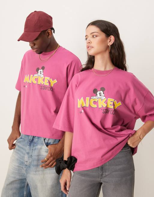 ASOS DESIGN – Disney – Unisex-T-Shirt in Rosa mit „Mickey Mouse“-Prints und Oversize-Schnitt, 4 von 4