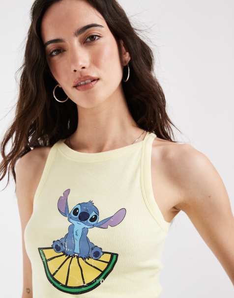 ASOS DESIGN Disney vest med Stitch-citronprint i gul - view 1