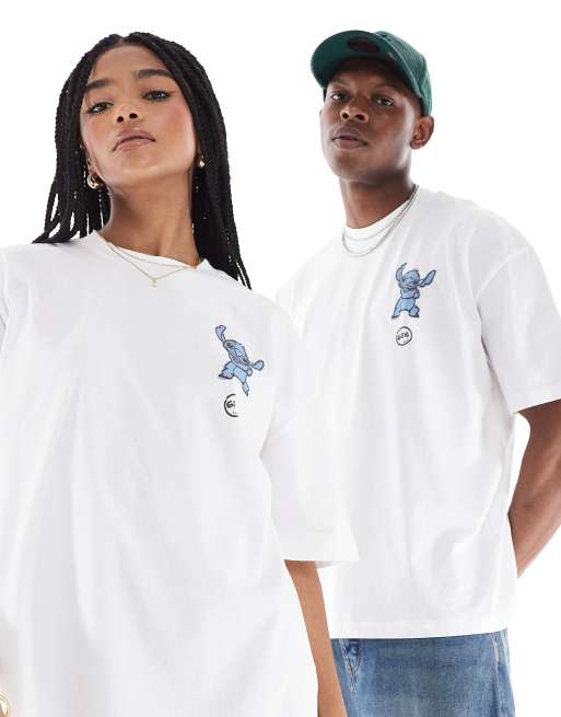 ASOS DESIGN – Disney – Vit t-shirt i oversize och unisex-modell med Stitch-tryck, 3 av 4