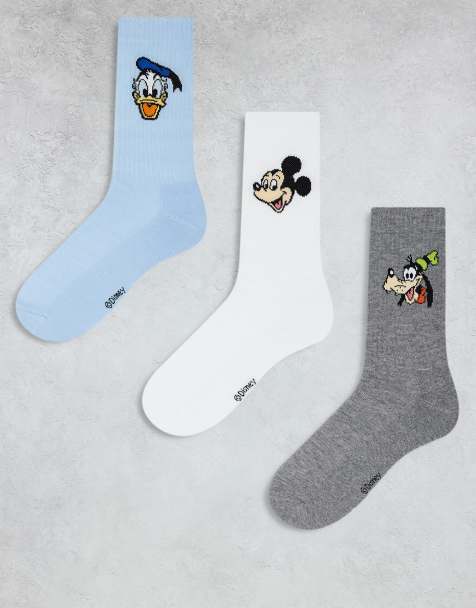 ASOS DESIGN – Disney – Zestaw 3 par skarpetek w różnych kolorach z motywami Myszki Miki i Przyjaciół - view 1