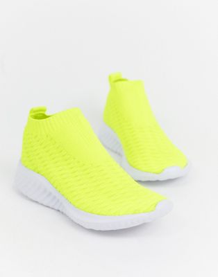 yellow neon trainers