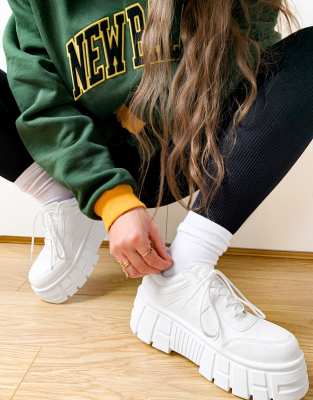 chunky white trainers asos