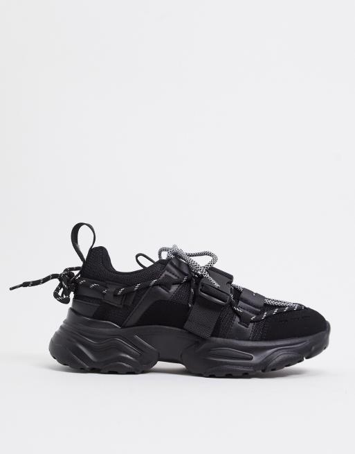 space black lace up sneakers