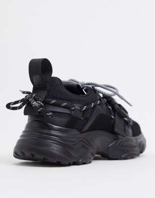 asos black chunky trainers