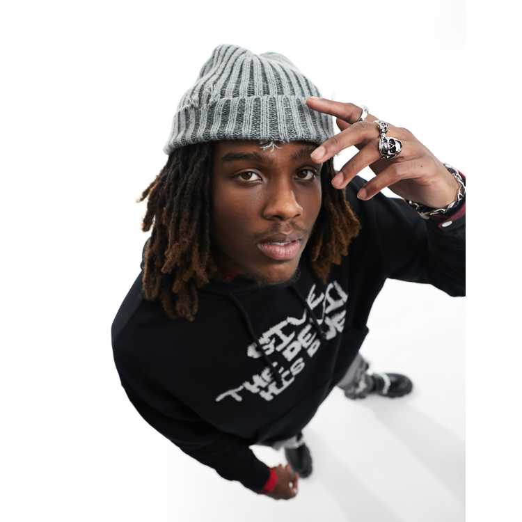 ASOS DESIGN distressed beanie in gray | ASOS