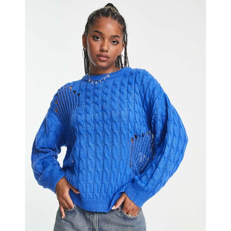 Open cable 2025 knit sweater