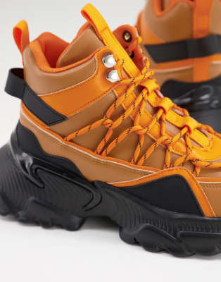 chunky orange sneakers