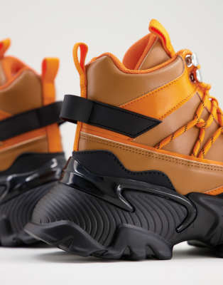 chunky orange sneakers