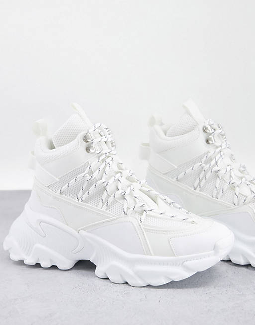  Trainers/District chunky hiker trainers in white 