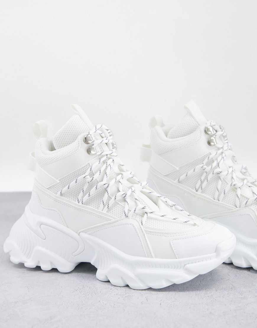 Asos Design District Chunky Hiking Sneakers In White