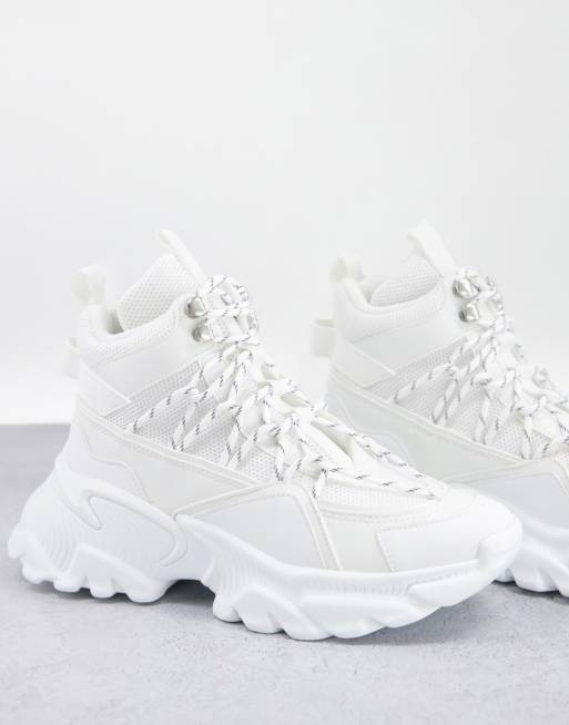 ASOS DESIGN - District - Wandelschoenen met dikke zool in wit