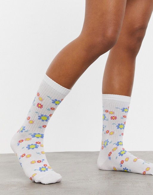ASOS DESIGN ditsy floral calf length socks