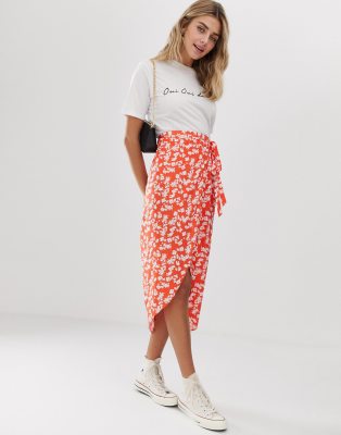 asos floral midi skirt