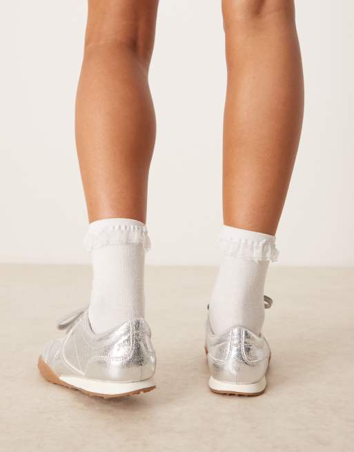 ASOS DESIGN - Dive - Sølvfarvede sneakers med snørebånd, 5 af 5