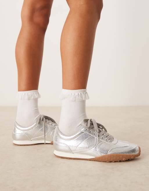 ASOS DESIGN - Dive - Sneakers stringate argento, 4 di 5