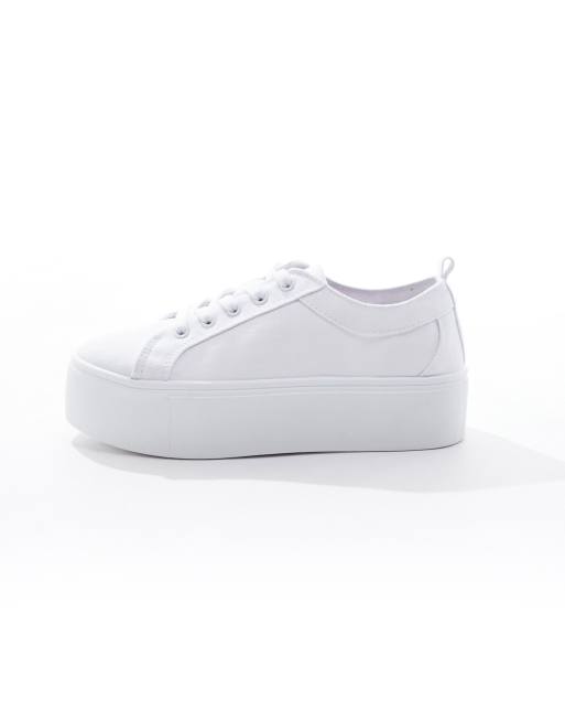 ASOS DESIGN – Divide – Vita flatform-sneakers med snörning, 2 av 5