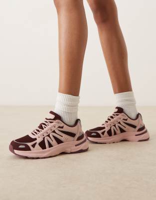 ASOS DESIGN - Divine - Baskets à lacets - Bordeaux et rose | ASOS