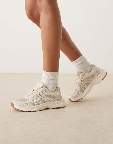 ASOS DESIGN – Divine – Naturvita träningsskor med snörning - view 1