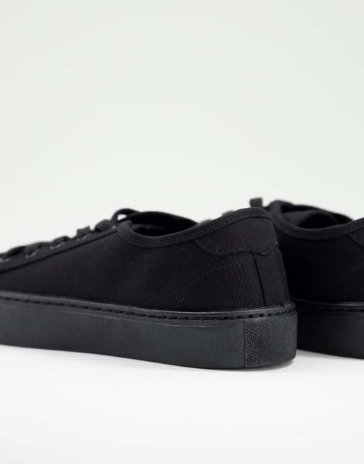 ASOS DESIGN Dizzy lace up trainers in black drench, 4 of 4