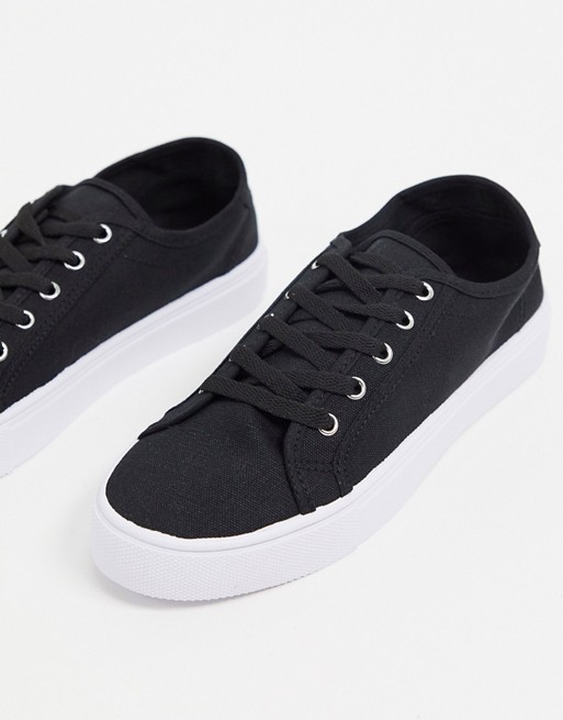 ASOS DESIGN Dizzy lace up trainers in black