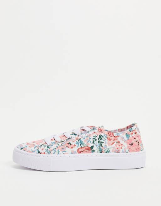 ASOS DESIGN Dizzy lace up trainers in floral | ASOS