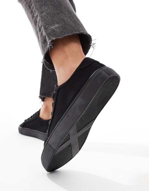 ASOS DESIGN Dizzy Sneaker zum Schnuren in Schwarz Drench