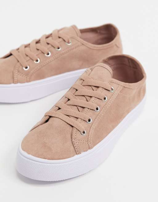 ASOS DESIGN - Dizzy - Sneakers met brede pasvorm en veters in warm beige, 4 van 4