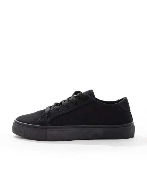 ASOS DESIGN - Dizzy - Sneakers met brede pasvorm en veters in zwart, 3 van 5