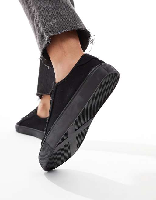 ASOS DESIGN - Dizzy - Sneakers met brede pasvorm en veters in zwart, 4 van 5