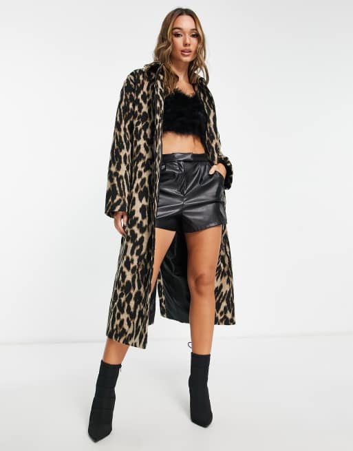 ASOS DESIGN – Djurmönstrad finkappa i yllemix , 2 av 4