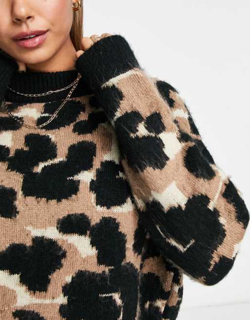 ASOS DESIGN – Djurmönstrad tröja i fluffigt garn, 3 av 4