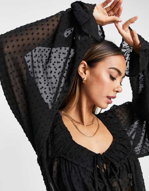 Asos best sale black blouse