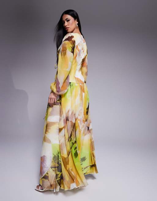 ASOS DESIGN dobby channel detail maxi dress in overblown floral print, 4 of 4