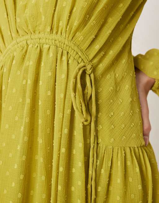 ASOS DESIGN dobby channel detail maxi dress in pale green, 3 of 4