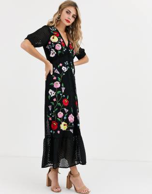 embroidered tea dress