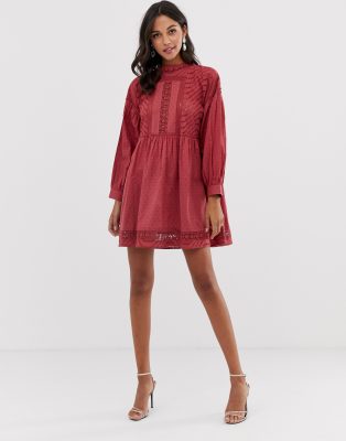 smock neck dress
