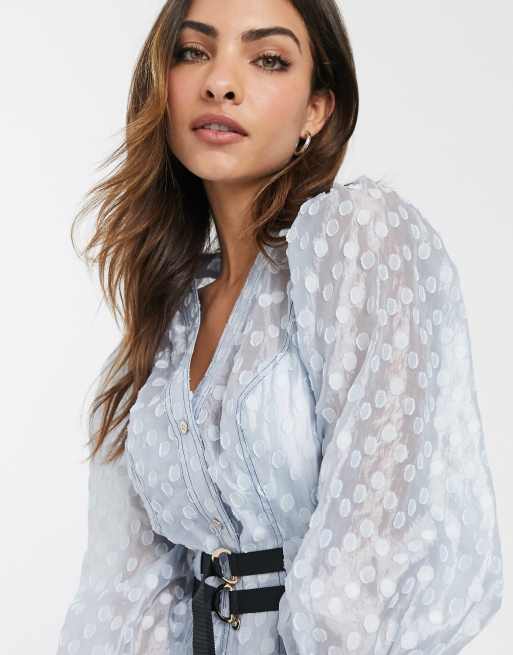 puff sleeve dobby cotton mini dress Puff-Sleeve Dobby Mini Swing Dress