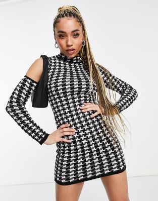 dogtooth mini dress