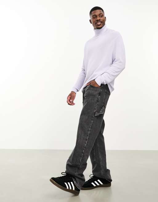 ASOS DESIGN Dolcevita leggero oversize color lavanda a coste ASOS