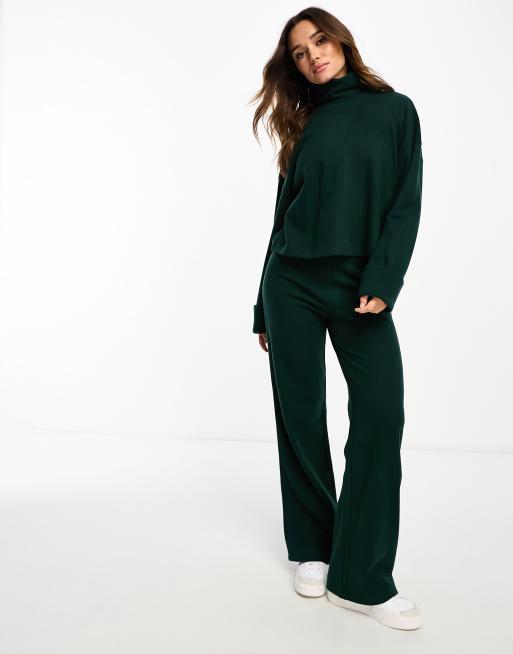 ASOS DESIGN - Dolcevita super morbido verde pino con polsini in coordinato, 3 di 4