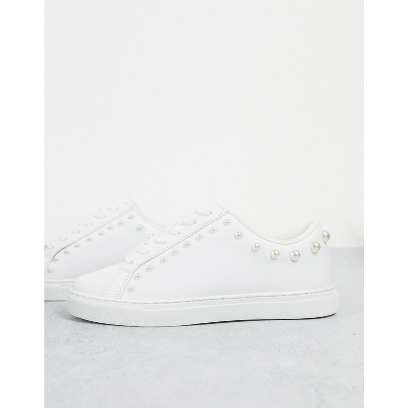 Scarpe Donna DESIGN - Dollar - Sneakers stringate bianche con perle sintetiche