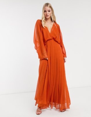 asos orange maxi dress