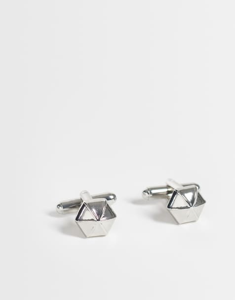 ASOS DESIGN domed cufflinks in silver - view 1
