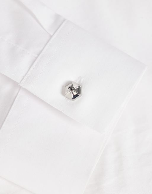 ASOS DESIGN domed cufflinks in silver, 2 of 3