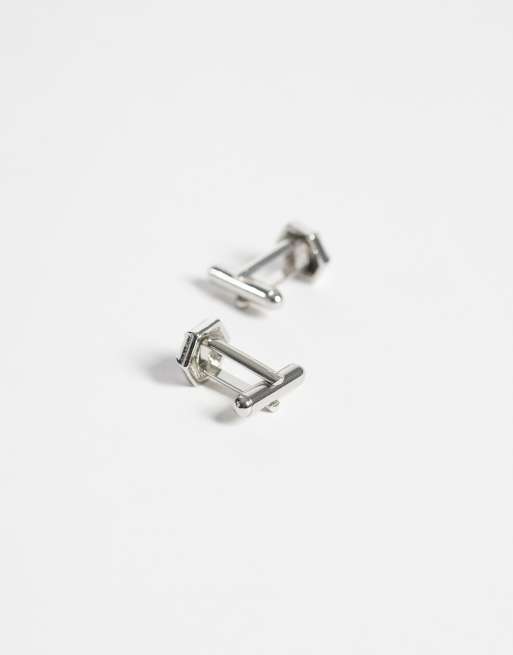 ASOS DESIGN domed cufflinks in silver, 3 of 3