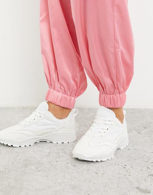 春の新作-エイソス ASOS DESIGN trainers in white メンズ：サンガ