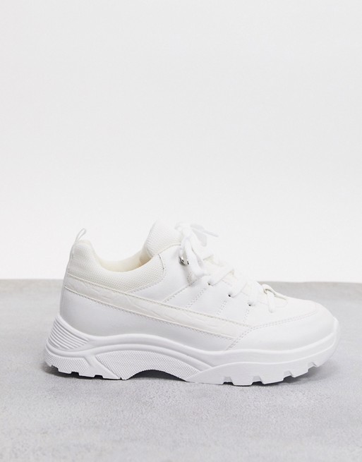 ASOS DESIGN Domino hiker trainers in white mix