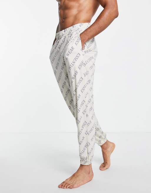 ASOS DESIGN – Domowe joggersy oversize we wzór na całej powierzchni, 3 z 4