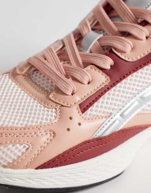 ASOS DESIGN – Doodle – Bordowo-różowe sznurowane buty sportowe, 3 z 5