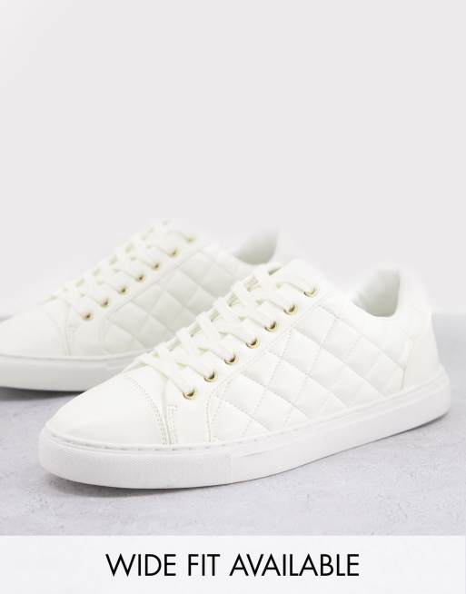 ASOS DESIGN - Doorgestikte sneakers in wit